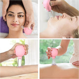 Set Di Coppettazione Facciale in Da 4 Pezzi, Aspirazione Sottovuoto in Bicchiere Di Plastica, Terapia Di Massaggio Con Coppettazione, Un Kit per Anticellulite, Antirughe per Occhi, Viso E Corpo(Rosa)