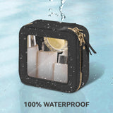 Piccola Beauty Case Trasparente per Borse E Borsette Mini Pochette Impermeabile per Il Trucchi per La Toilette Da Viaggio Elementi Essenziali E Organizer per Auto Con Cerniere (Nero)