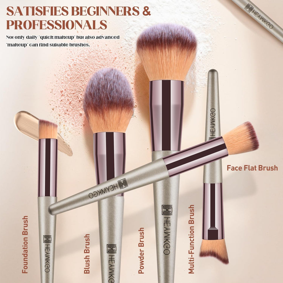 Pennelli Make Up, 10 Pezzi Set Pennelli Trucco Professionale Con Trousse in Pelle PU Pennelli per Trucco, Kit Pennelli Makeup Un per Tua Figlia O Tua Moglie