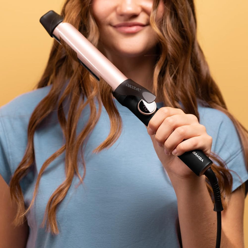 Ferro Arricciacapelli Surfcare Curly Sphere. Cilindro Da 28 Mm in Ceramica E Tormalina, Meno Frizz, Schermo, 120 °C - 210 °C, Cavo Girevole a 360 Gradi E 1,8 M, Spegnimento Automatico