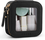 Piccola Beauty Case Trasparente per Borse E Borsette Mini Pochette Impermeabile per Il Trucchi per La Toilette Da Viaggio Elementi Essenziali E Organizer per Auto Con Cerniere (Nero)