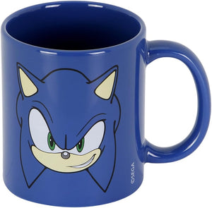 Sonic the Hedgehog - SEGA -Sonic Face-Tazza, Blu, 13 X 9.5 Cm