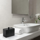 Contenitore Trucchi in Resina Con Coperchio,2 Scompatimenti Ultra Resistente Urti Graffi,Dim 13,5 X 9,5 X 7 Cm Accessori Bagno, Contenitore per Gioielli, Pennelli, Nero