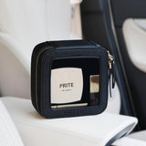 Piccola Beauty Case Trasparente per Borse E Borsette Mini Pochette Impermeabile per Il Trucchi per La Toilette Da Viaggio Elementi Essenziali E Organizer per Auto Con Cerniere (Nero)