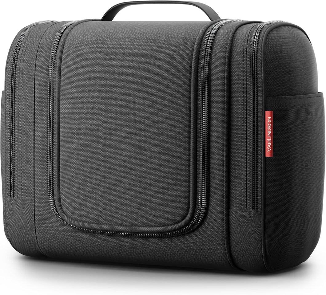 Beauty Case Da Viaggio XXL [Design 2025] | Trousse Da Viaggio per Uomo E Donna | Beauty Case Viaggio Con Gancio Appendiabiti [Capacità 9 Litri] (Nero)