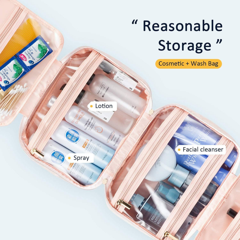 Beauty Case Da Viaggio Donna Da Appendere, Impermeabile Trousse Trucchi Necessaire Alta Capacità Porta Trucchi Da Viaggio Accessori Utili Makeup Bag Con Gancio