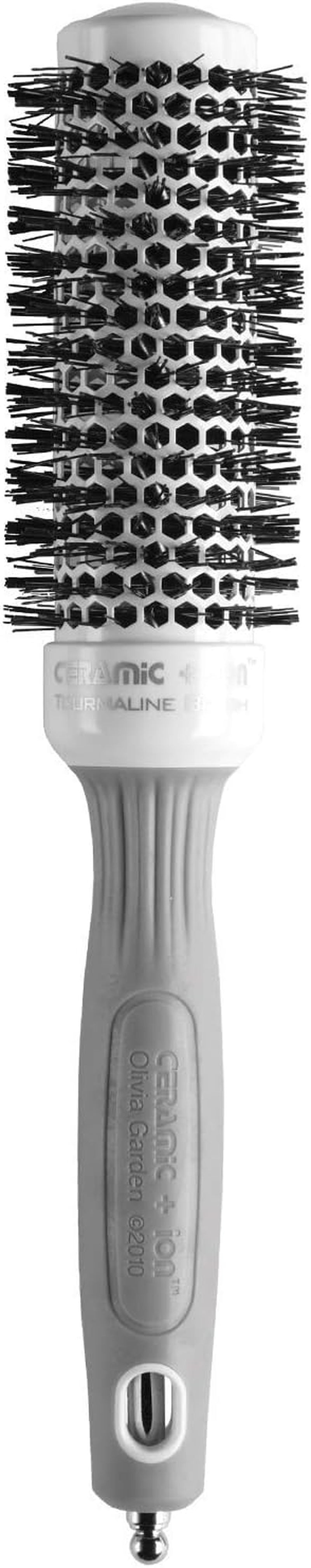 Olivia Garden Ceramic + Ion Spazzola Termica Rotonda Diametro 35mm- Antistatica, Tecnologia Tourmaline-Ion e setole in Nylon, 35/ 50 mm