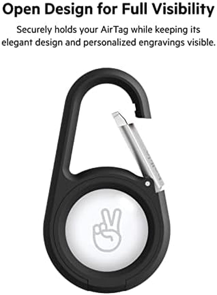 Secure Holder with Carabiner for Airtag - Black, Valigetta