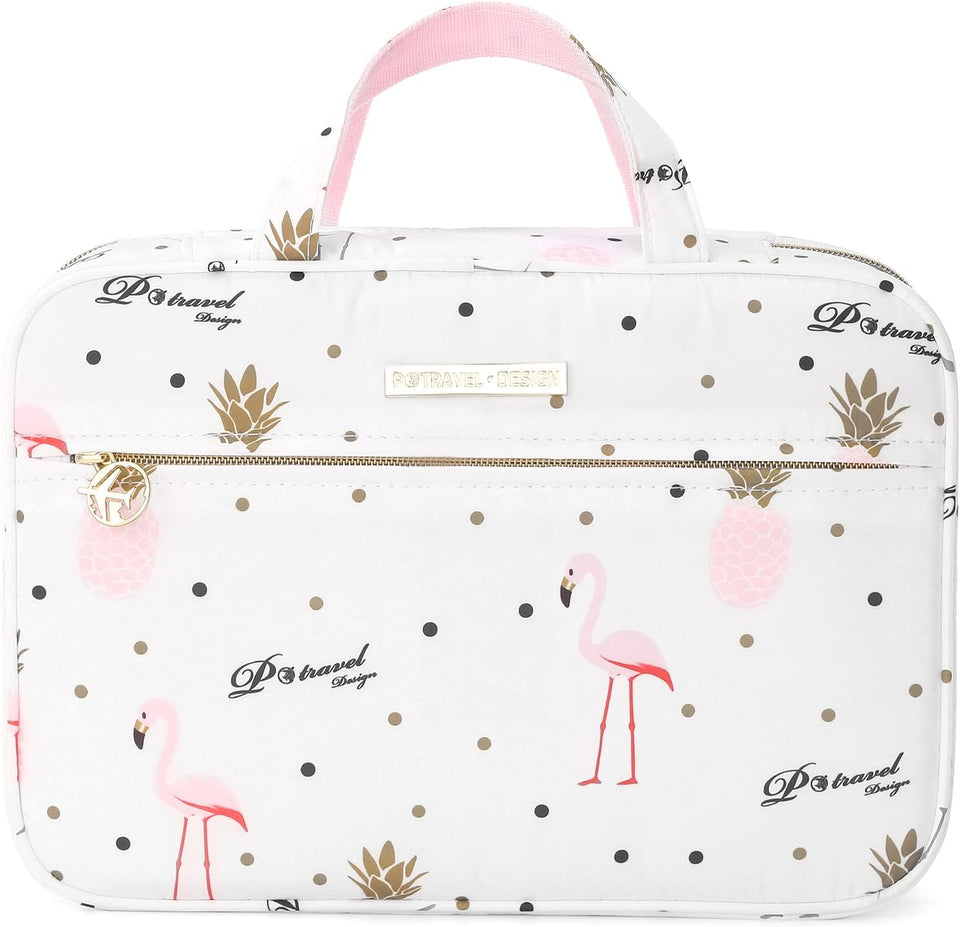 Beauty Case Da Viaggio per Donne, Grande Borsa Da Toilette Con Gancio, Impermeabile Trousse Trucchi Cosmetici Organizer