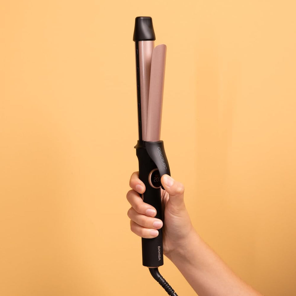 Ferro Arricciacapelli Surfcare Curly Sphere. Cilindro Da 28 Mm in Ceramica E Tormalina, Meno Frizz, Schermo, 120 °C - 210 °C, Cavo Girevole a 360 Gradi E 1,8 M, Spegnimento Automatico