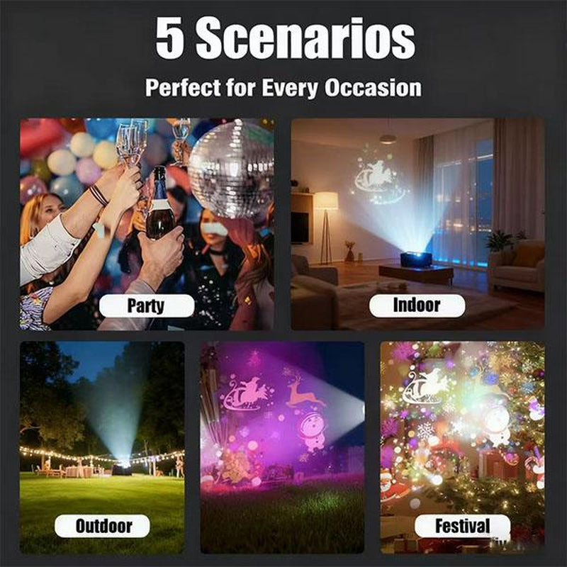 Usb-Powered LED Projection Lamp - 5V/1A 16 Dynamic Patterns, Suitable for Home & Car Holiday Atmosphere