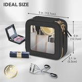 Piccola Beauty Case Trasparente per Borse E Borsette Mini Pochette Impermeabile per Il Trucchi per La Toilette Da Viaggio Elementi Essenziali E Organizer per Auto Con Cerniere (Nero)