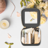 Piccola Beauty Case Trasparente per Borse E Borsette Mini Pochette Impermeabile per Il Trucchi per La Toilette Da Viaggio Elementi Essenziali E Organizer per Auto Con Cerniere (Nero)