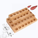 Espositore Oli Essenziali Legno Con 30 Griglie Aromaterapia Fragranza Olio Essenziale Di Trasporto Della Scatola per Viaggi E Presentazioni