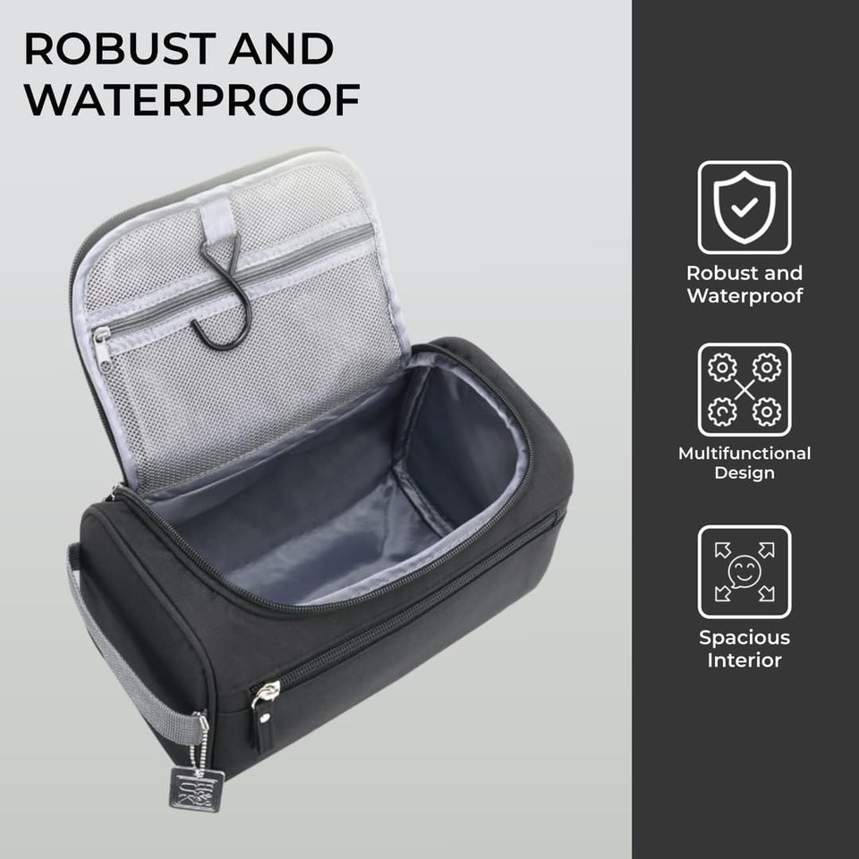 Beauty Case Donna E Uomo - Borsa Da Viaggio per Trucchi E Shampoo - Borsa per Cosmetici Con 3 Scomparti Impermeabile E Leggera - Con Gancio Metallico Incluso
