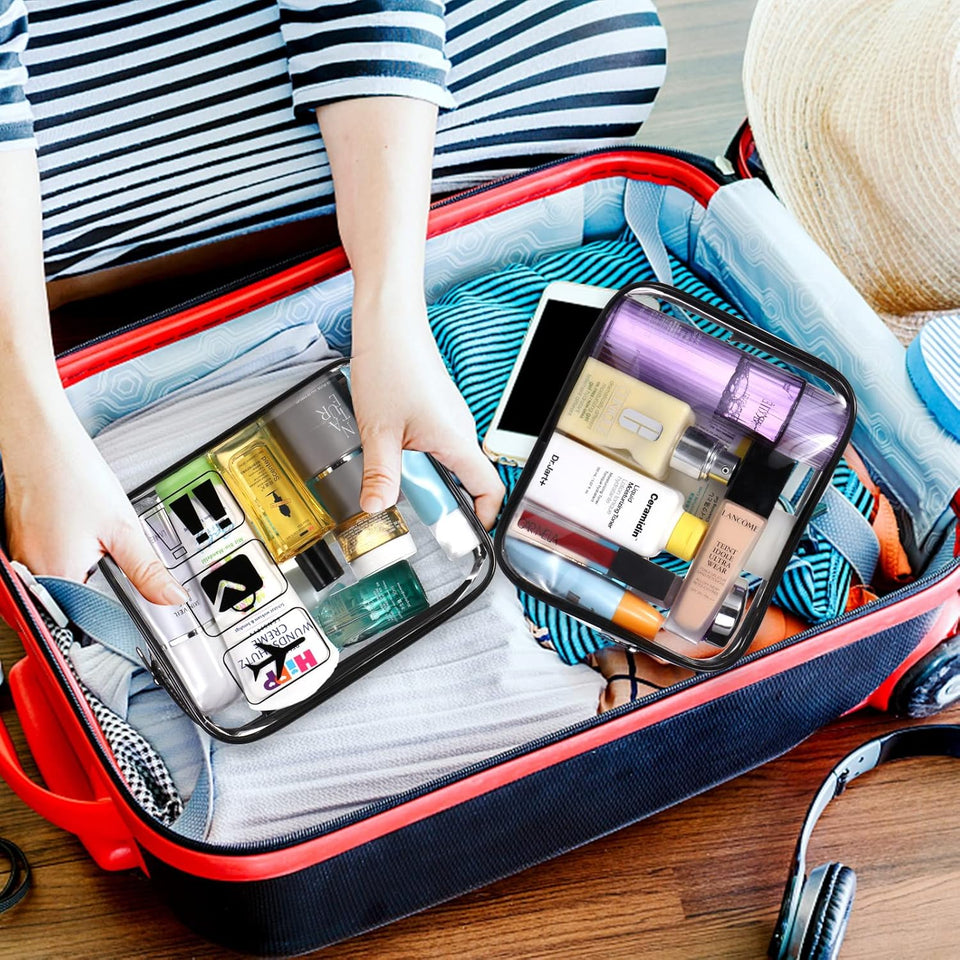 Beauty Case Trasparente, TSA Borsa Viaggio per Il Trasporto Di Liquidi, Beauty Case Impermeabile per Cosmetici, Donna/Uomo