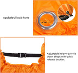 Telo Coprimoto 210D Teli per Moto Scooter Impermeabile Resistente Ad Acqua/Polvere/Pioggia/Vento/Foglie, Copertura Motociclo, 245X105X125Cm (Nero Arancione)