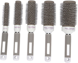 Set Di Spazzole Rotonde 5 Pezzi, Set Di Strumenti per Parrucchieri per La Cura Dei Capelli, Antistatico, Asciugatura Rapida, per Asciugatura E Arricciatura