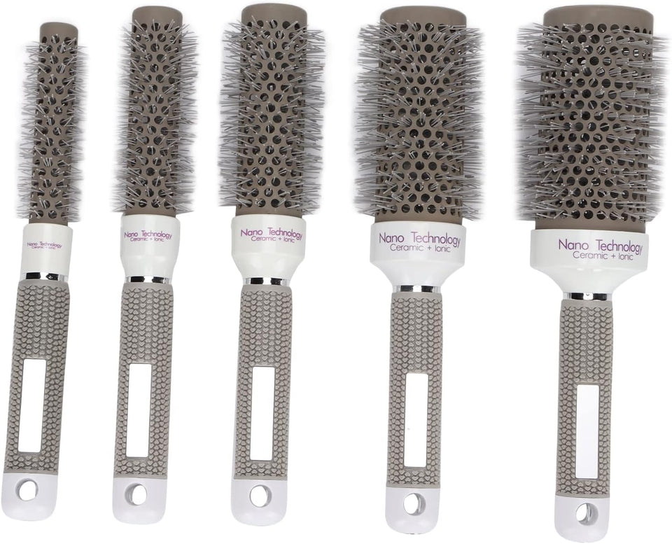 Set Di Spazzole Rotonde 5 Pezzi, Set Di Strumenti per Parrucchieri per La Cura Dei Capelli, Antistatico, Asciugatura Rapida, per Asciugatura E Arricciatura