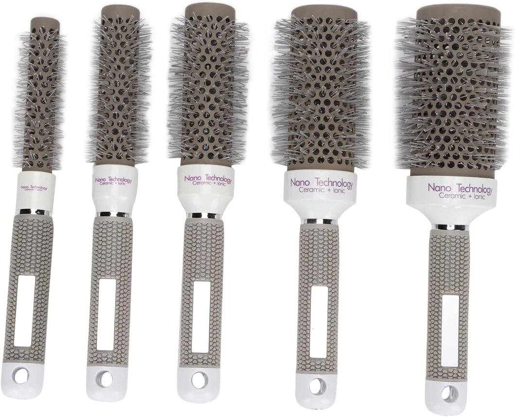 Set Di Spazzole Rotonde 5 Pezzi, Set Di Strumenti per Parrucchieri per La Cura Dei Capelli, Antistatico, Asciugatura Rapida, per Asciugatura E Arricciatura