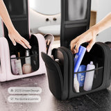 Beauty Case Da Viaggio XXL [Design 2025] | Trousse Da Viaggio per Uomo E Donna | Beauty Case Viaggio Con Gancio Appendiabiti [Capacità 9 Litri] (Nero)