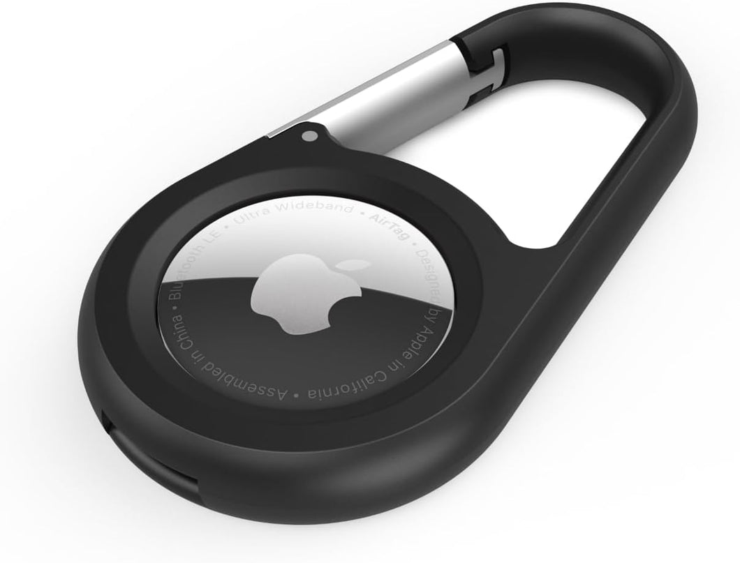 Secure Holder with Carabiner for Airtag - Black, Valigetta