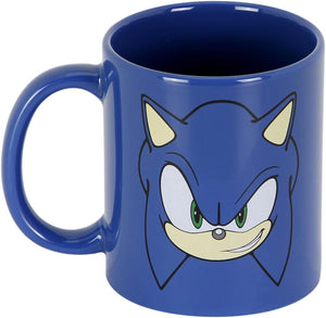 Sonic the Hedgehog - SEGA -Sonic Face-Tazza, Blu, 13 X 9.5 Cm