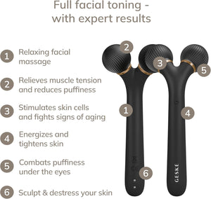 | Smartappguided™ Sonic Facial Roller | 4 in 1 | Derma Roller | Dispositivo per Viso | Roller Viso Professionale | Rassoda E Definisce La Pelle Del Viso