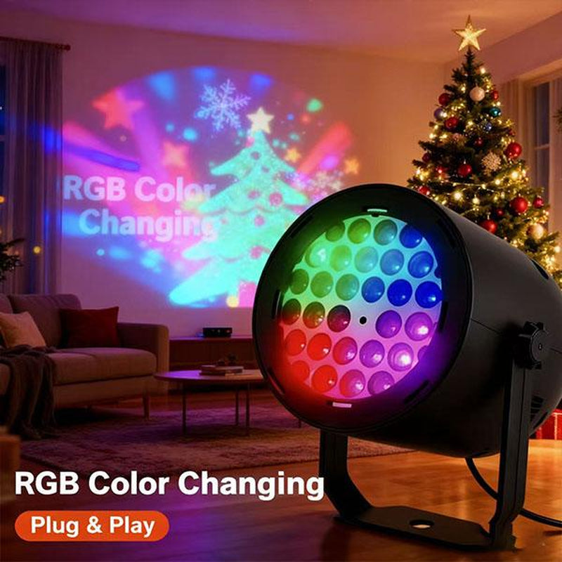 Usb-Powered LED Projection Lamp - 5V/1A 16 Dynamic Patterns, Suitable for Home & Car Holiday Atmosphere