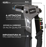 tec® Pinze Professionali per Rivetti Inclusi 120 Rivetti E 4 Perforatori HSS - Tenaglia per Rivetti a Strappo Di Alta Qualità per Lavorare Con I Rivetti Ciechi